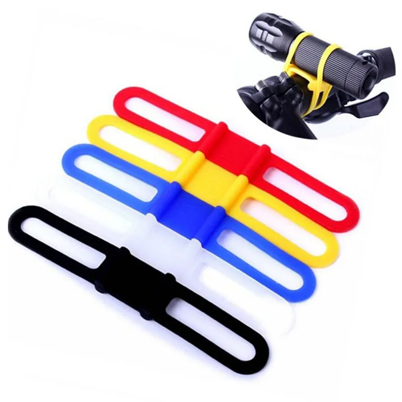 Flash Deal Hot Portable Cycling Light Holder Bicycle Handlebar Silicone Strap Phone Fix Strap Tie Rope Bike Lamp Flashlight Holder Bandages 2