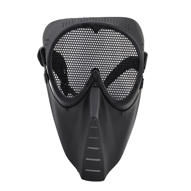 SEIGNEER Military Tactical Mask Full Face Metal Steel Wire Mesh Safety Mask Combat For Airsoft Paintball Wargame Outdoor