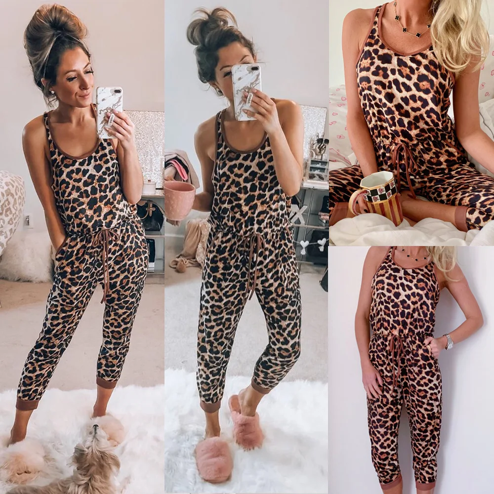 womens leopard jumpsuit