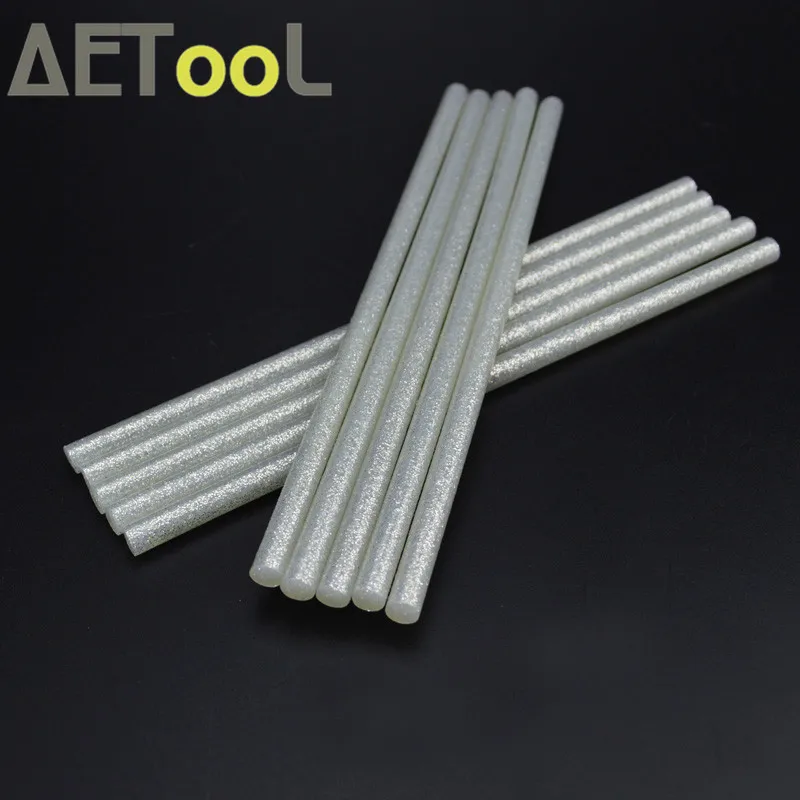 

AETool Sliver Color 7x180MM Glue Gun Glitter Hot Melt Glue Sticks For Electric Heating Tool DIY Art Craft Hobbies 7MM With Star