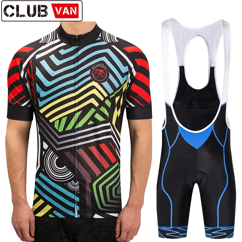 clubvan Polyester Short Sleeve Cycling Jerseys Set Pro Summer Bicycle Clothing Quick-Dry Bike Wear Maillot Ropa Ciclismo Set#A13