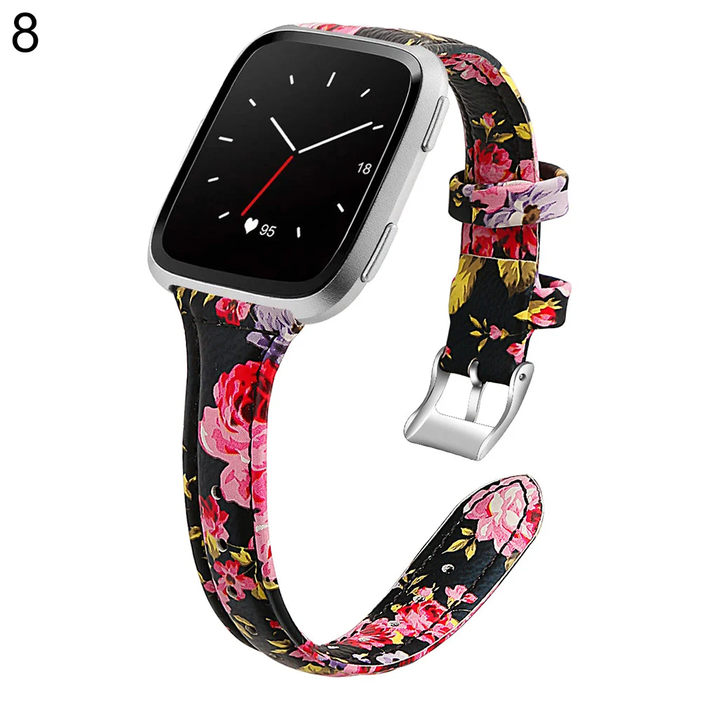 Горячая мода искусственная кожа замена Смарт часы ремешок для Fitbit Versa