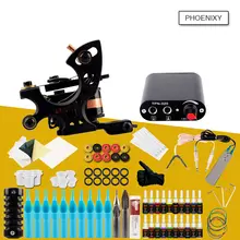 Набор для стартера, 20 цветов, наборы чернил для татуировки, набор для пистолета, черный источник питания, постоянный макияж, набор для начинающих татуировок