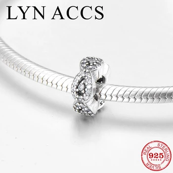 

Shining water droplets 925 Sterling Silver fashion DIY clear CZ fine spacer Beads Fit Pandora Charms Bracelet DIY Jewelry making