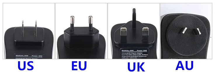 Регулируемый адаптер питания 3 V-12 V 3V 4,5 V 5V 6V 7,5 V 9V 12V 2.5A AC/DC источник питания адаптер питания EU US UK AU вилка USB зарядное устройство