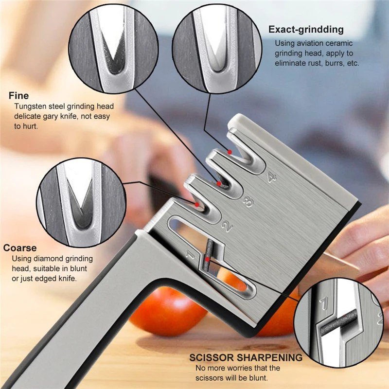 Точилка для ножей семейная точилка для ножей из нержавеющей стали ножницы и ножницы точилка подходит для многих видов режущих инструментов