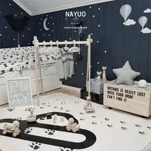 Скандинавский стиль ins холст лесная дорожка Подиумные игровые коврики Детские наколенники для ползания одеяла пол ковер Детская комната украшения