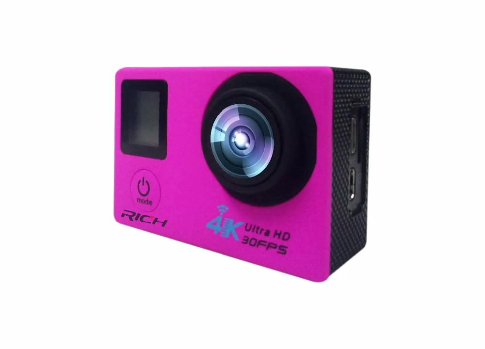 Богатый SJ8000D 4 К 30FPS 2.7 К действие Камера 16MP Wifi Спорт Камера s двойной ЖК-дисплей Дисплей 30 м Водонепроницаемый мини видеокамера 170 Угол Cam