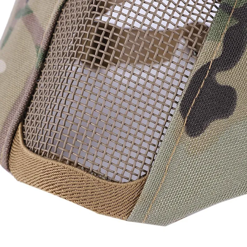 Тактический Airsoft Half маски дышащий половина из металла Сталь сетки маска+ UV400 очки+ набор усилительных пластин для тактический Охота