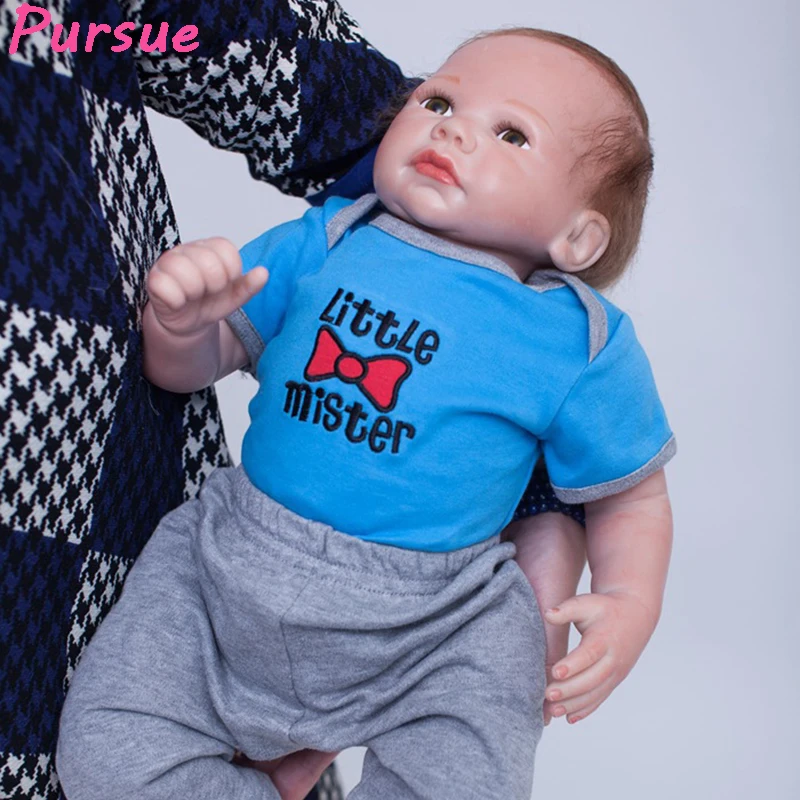 

Pursue 55 cm Cheap Handmade Realistic Silicone Newborn Baby Dolls Vinyl Silicone Reborn Babies Boy Dolls for Children Boy Girl