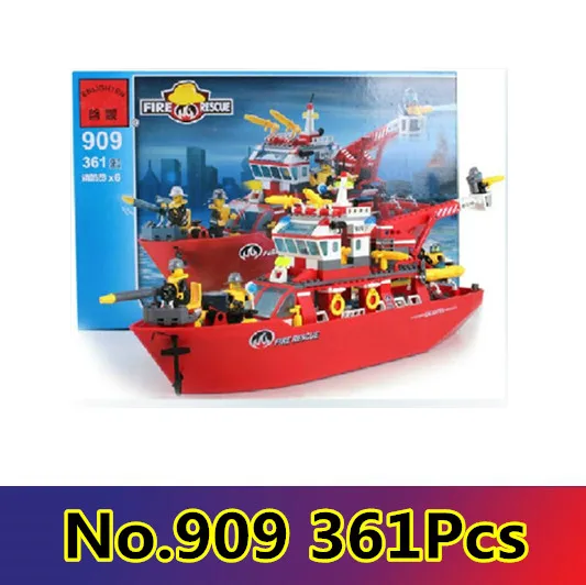 

building block set compatible with city fire-fighting ship 3D Construction Brick Educational Hobbies Toys for Kids
