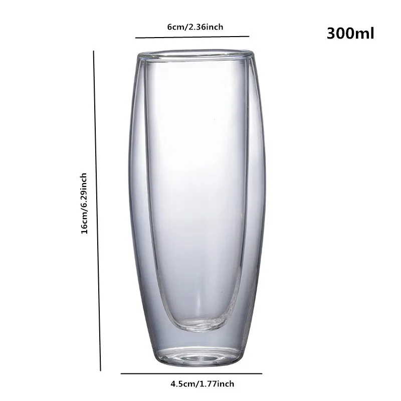 300 мл ручной работы термостойкая двухслойная стеклянная кофейная чайная качественная стакан с изоляцией прозрачное высококлассное красное вино стекло