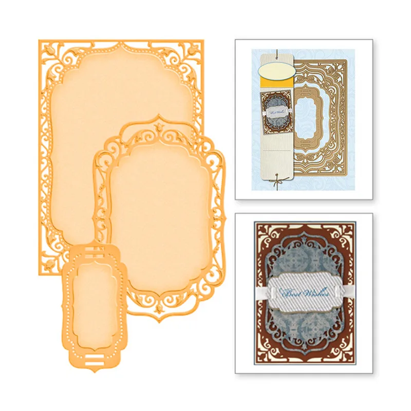 

Eastshape 3 Pcs/lot Metal Cutting Dies Rectangular Pattern Background Scrapbooking For Card Making DIY Embossing Cuts New Craft