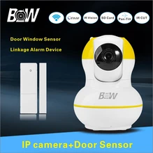 720 P HD de Red Inalámbrica IP Cámara + Sensor de La Puerta de Vídeo del Sistema de Alarma de Vigilancia de Cámaras de Seguridad de Interior WiFi Protección BW012Y