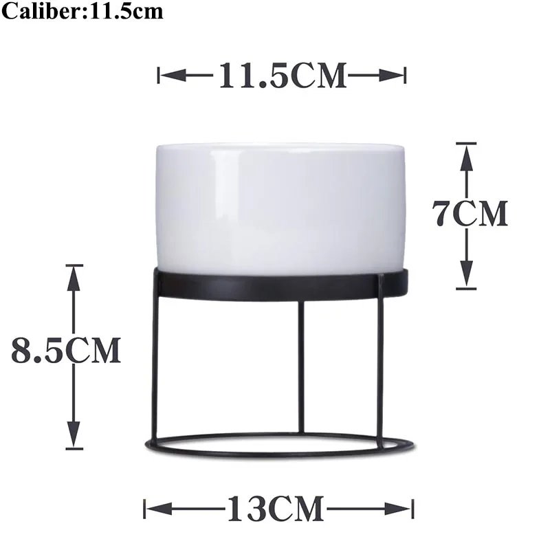 Скандинавские креативные золотистые железные художественные круглый, белый, керамический цветочный горшок для суккулентов, горшки для офиса, гостиной, рабочего стола, декоративный бонсай - Цвет: C