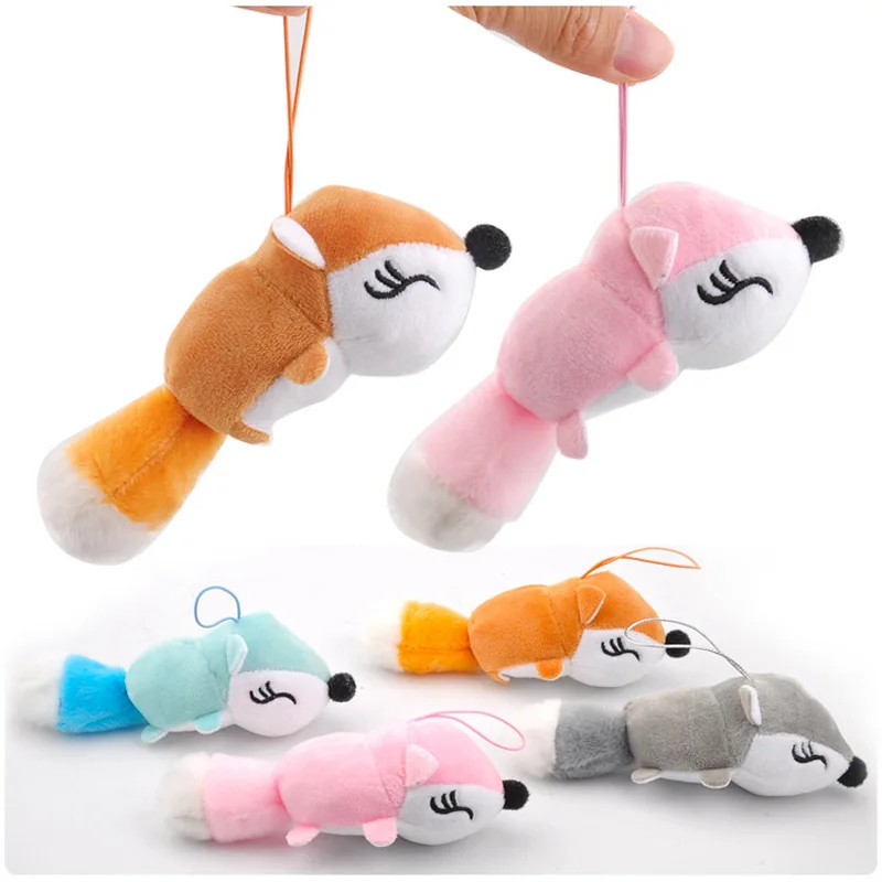 

15cm Long Cartoon Animals Fox Creative Plush Keychain Soft Stuffed Pendant Bags Pendants Creative Kids Lovely Phone Ornament Toy