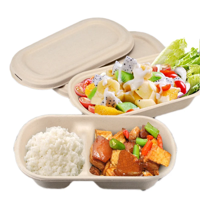

Disposable Platycod Liquid Lunch Plate Restaurant Take Out Box Wood Color Fast Food Tray Nontoxic Bowl Package Tools 20pcs/set