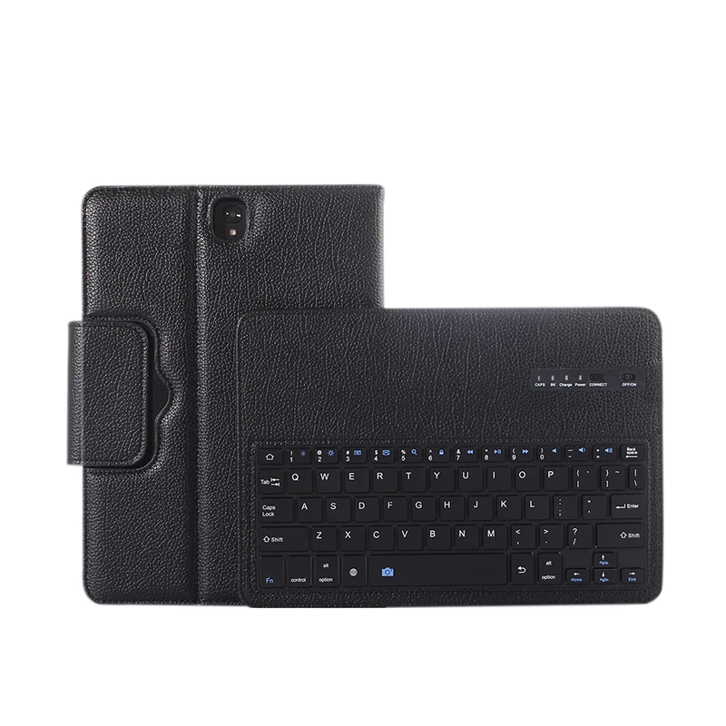 Чехол-клавиатура с Bluetooth для samsung Galaxy Tab S3 9,7, роскошный чехол-книжка из искусственной кожи для samsung T820 T825, чехол-подставка для планшета - Цвет: Black