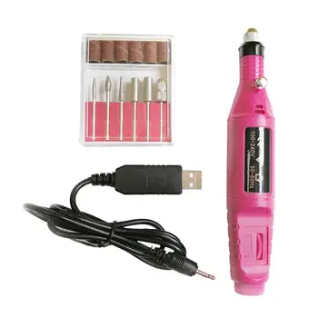 

1 Set Professional Nail Drill Machine Polish Grinding Nail Art Manicure Exfoliating Nail Art Tool With 6pcs Grinding Head
