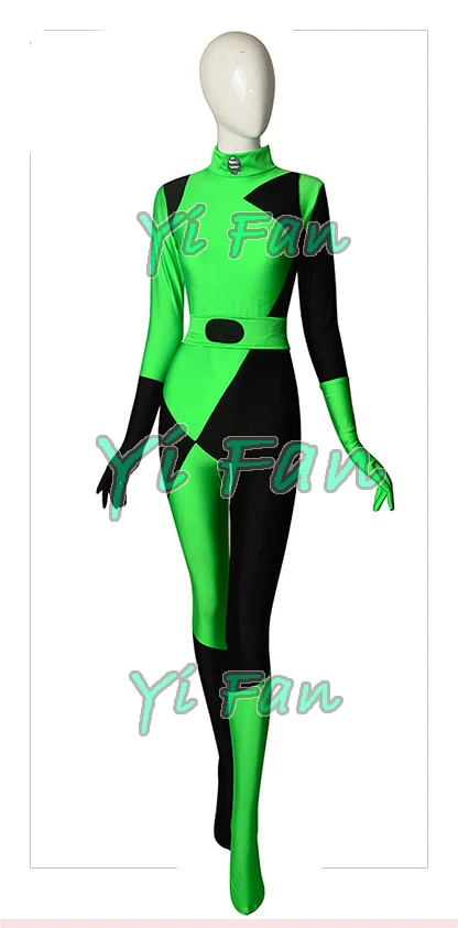 Shego супер злодейский костюм спандекс костюмы на Хэллоуин для женщин Zentai