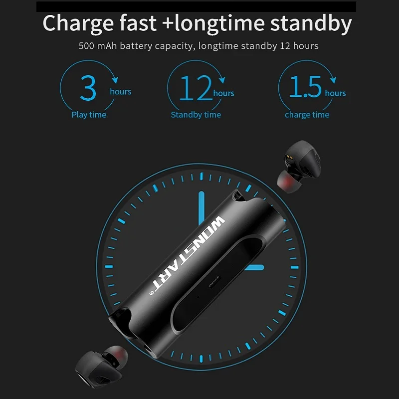 Новые мини TWS беспроводные наушники спортивные с подзарядкой коробка Bluetooth для