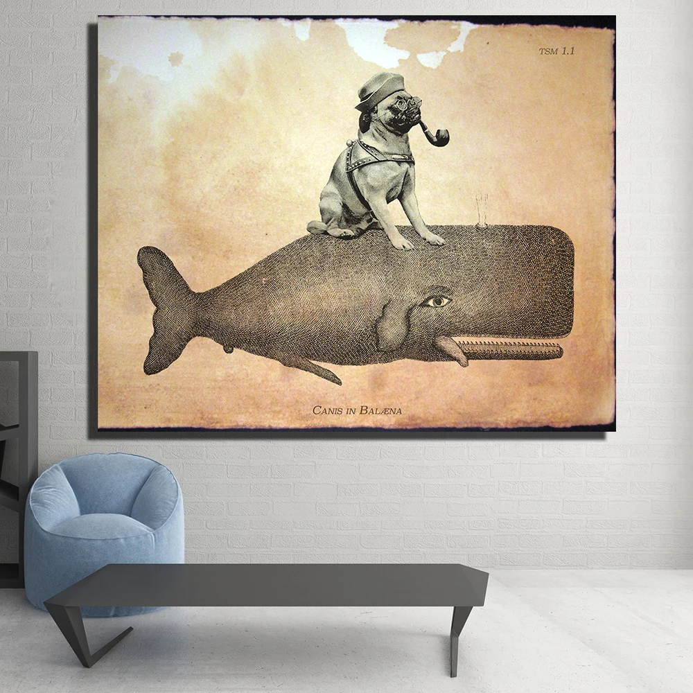 CHENFART плакат на стену Винтаж Искусство Canis рыбы настенные картины для гостиной спальни офиса без рамки