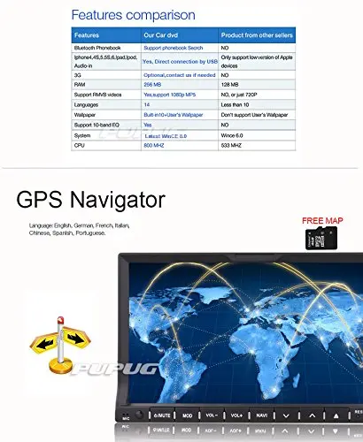 Clearance 7inch 2 Din Car DVD Player touch screen 2 Din GPS Car Stereo Navigation In Dash Bluetooth FM Radio Audio Steering Wheel free gps 4