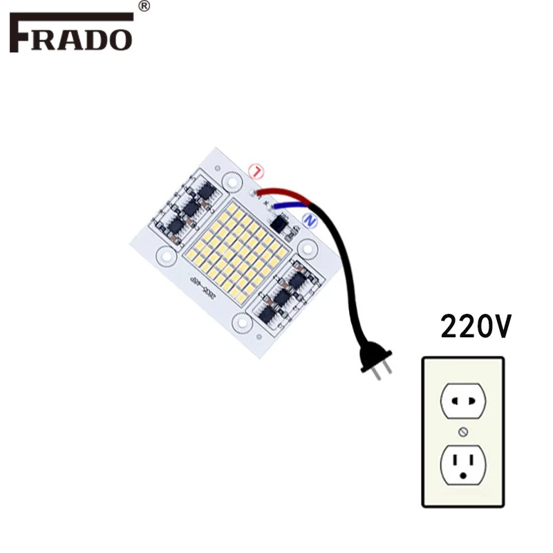 DIY светодиодный SMD чип лампа 20 Вт 30 Вт 50 Вт светильник-чип 185 В-240 В 220 В вход непосредственно Smart IC подходит для DIY прожектор светильник Холодный белый Теплый белый