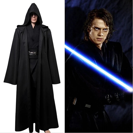 

Star Wars Darth Vader Jedi Robe Costume Adult Black Jedi Hoodie Cloak Men Halloween Cosplay Costume Christmas Dress