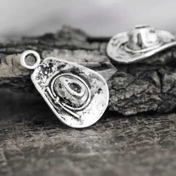 

50Pcs Antique Silver Tibetan Silver Tone 21x13x6mm Hat pendant Fashion Charms Zinc Alloy Fit Bracelet Necklace TS0829