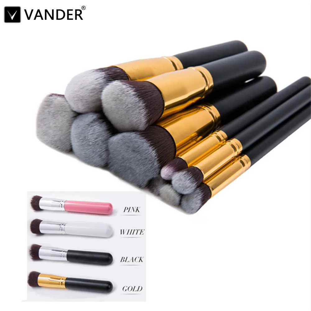 

10 Pcs Superior Professional Set Make Up Tools Cosmetics Makeup Brush Powder Foundation Kabuki Blush Woman's Toiletry Beauty Kit