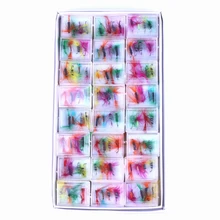 96 шт. Нержавеющая сталь рыболовный крючок перо крючок-мушка колючей крючок; одинарный крючок 5 цветов перо крючок-мушка