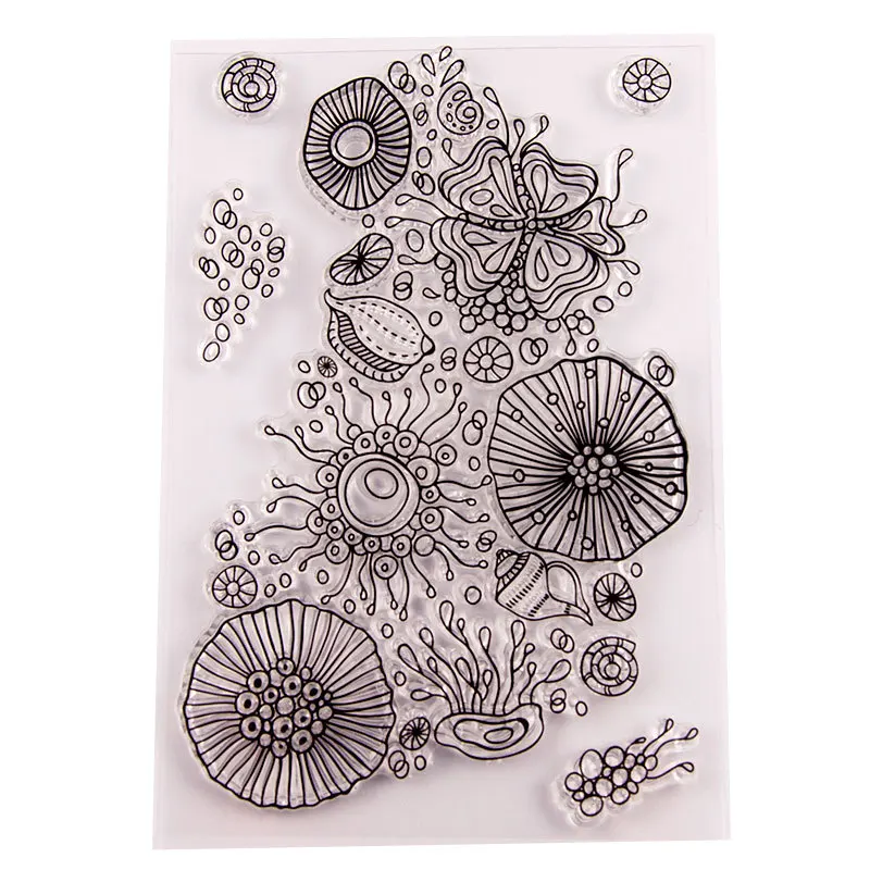 

Sea Ocean Clear Rubber Stamps Conch Transparent Silicone Stamps For Scrapbooking Embossing DIY Card Making Clear Stamp