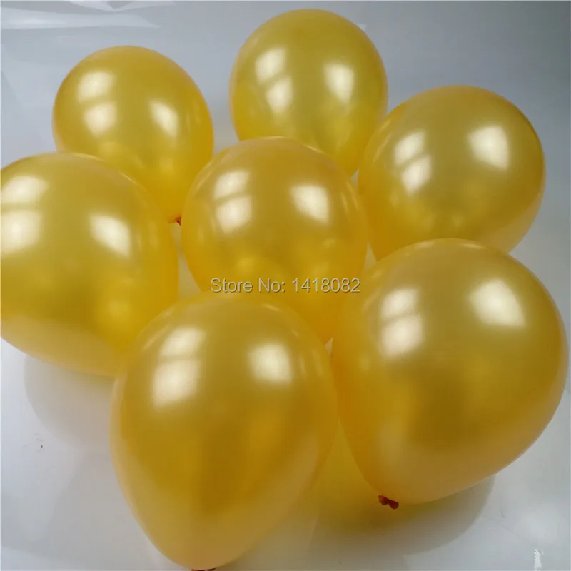 

Free shipping 100pcs/lots wholesales 10 2.2g inch Round latex balloons birthday&wedding party Gold balloon Pearlized color