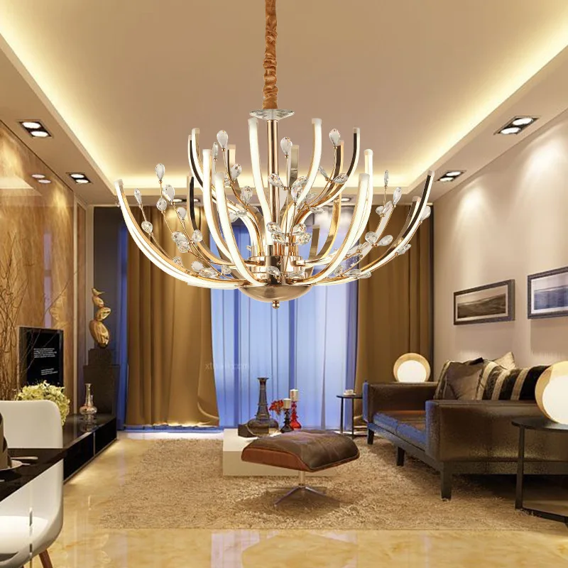 

Nordic Brief Crystal Chandelier Light Lustres Lamparas Lighting Fixture LED Creative Personality Living Room Restaurant Lamps