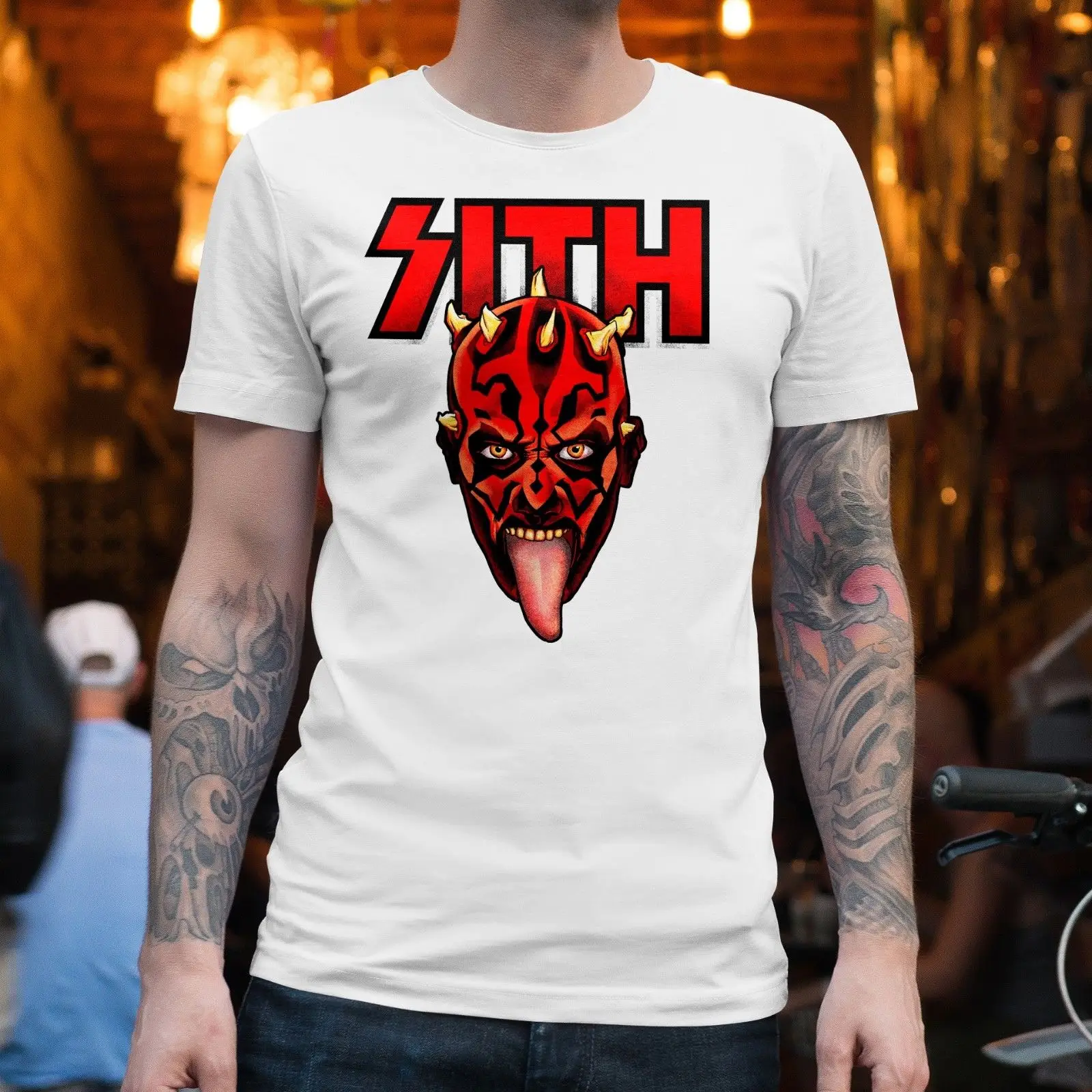 SITH UNISEX T-SHIRT | Kiss Star Wars Darth Maul Gene Simmons Funny Mashup Summer Short Sleeves Cotton T-Shirt Fashion Мужская одежда