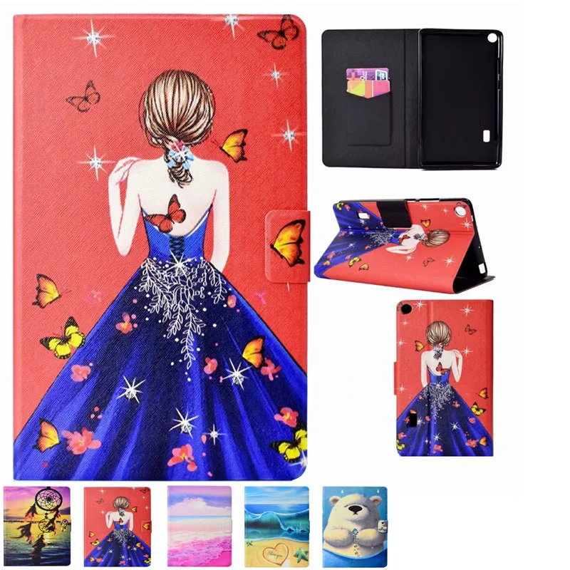 

Colorful Painted PU leather smart Case for Huawei MediaPad T3 7.0 BG2-W09 7.0 inch Cover Children's cartoon Stand Funda