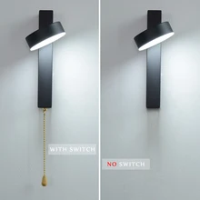 LED wall lamp with switch 7W 9W bedroom living room Nordic modern wall light aisle study reading sconce white black wall lamps nordic black iron wall lamps bedside light vintage industrial aisle wall sconce creative bedroom study decoration led wall light