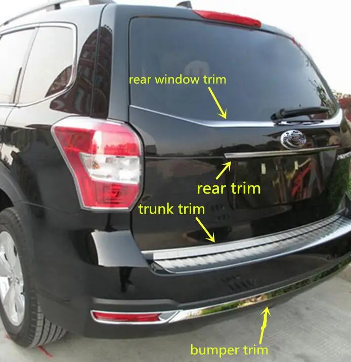 Для subaru Forester 2013 из нержавеющей стали, для заднего окна автомобиля, стойки, багажника, бампера, номерного знака, накладка, рамка - Цвет: Слоновая кость