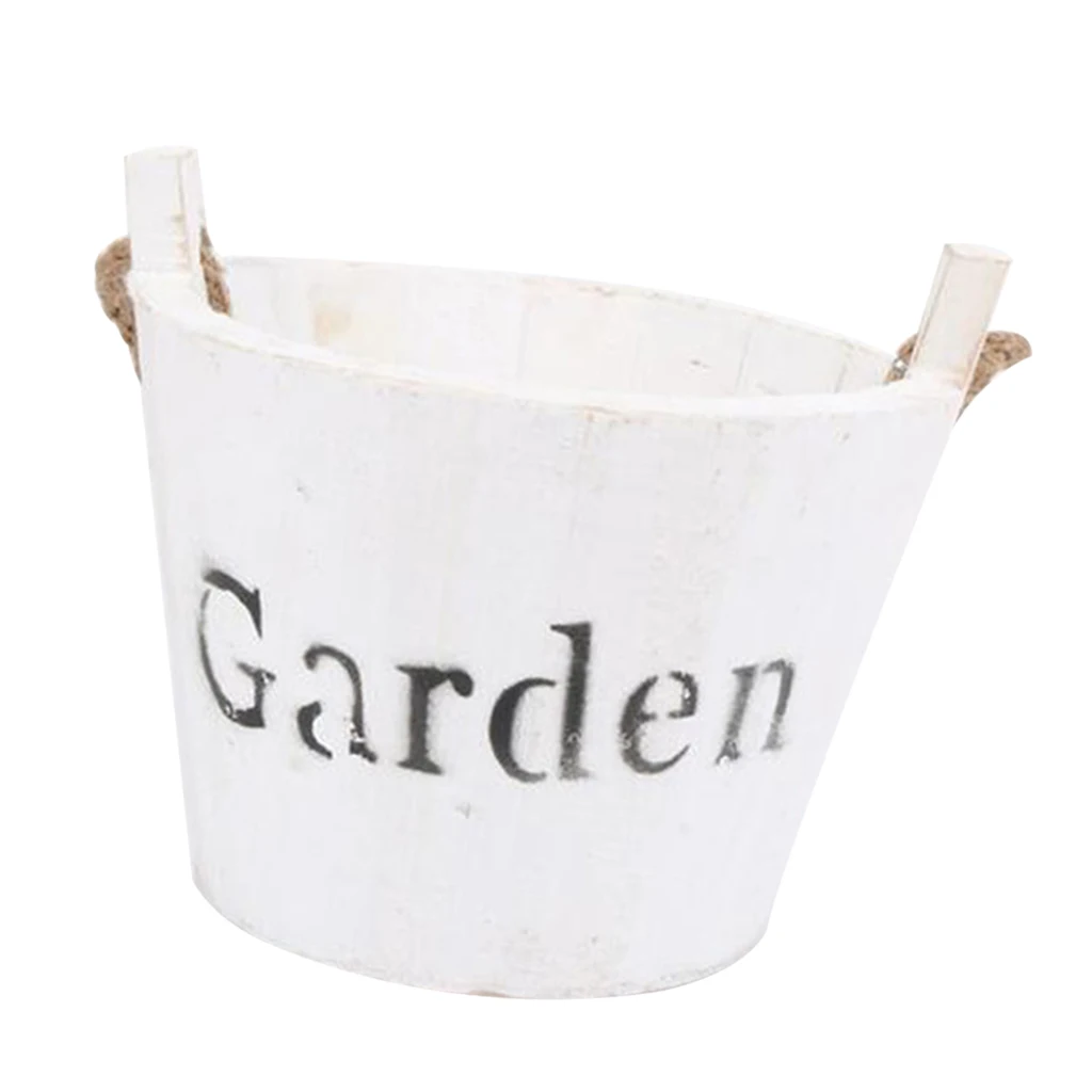 Rustic Wooden Succulent Pots Planters / Flowers Buckets Planter Round/ Oval Landscape Flower Pot Succulents Plants Pot Holder