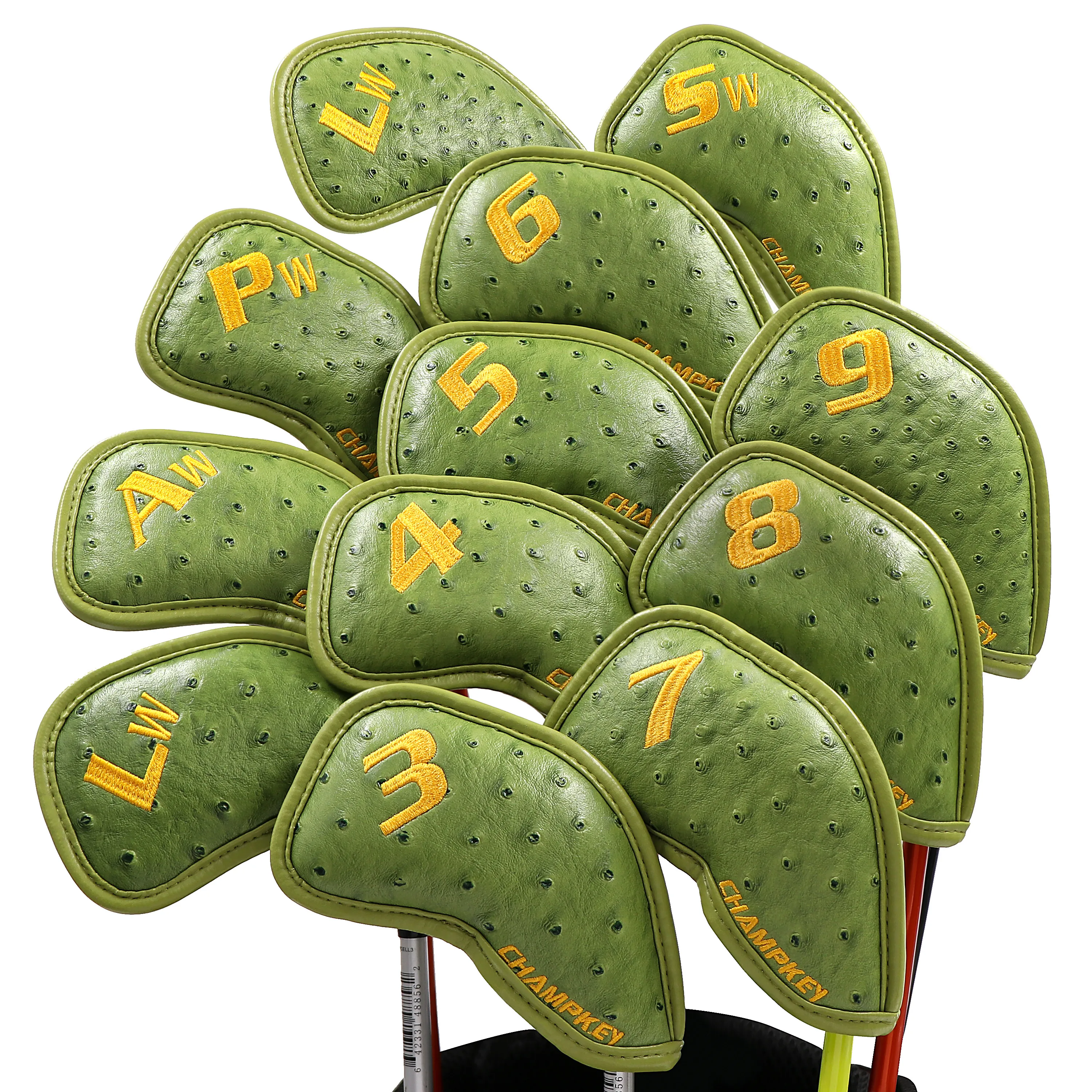 

NEW Champkey 12pcs Iron Headcover Club Head Cover With Closure Breath Holes On The Surface Golf Putter