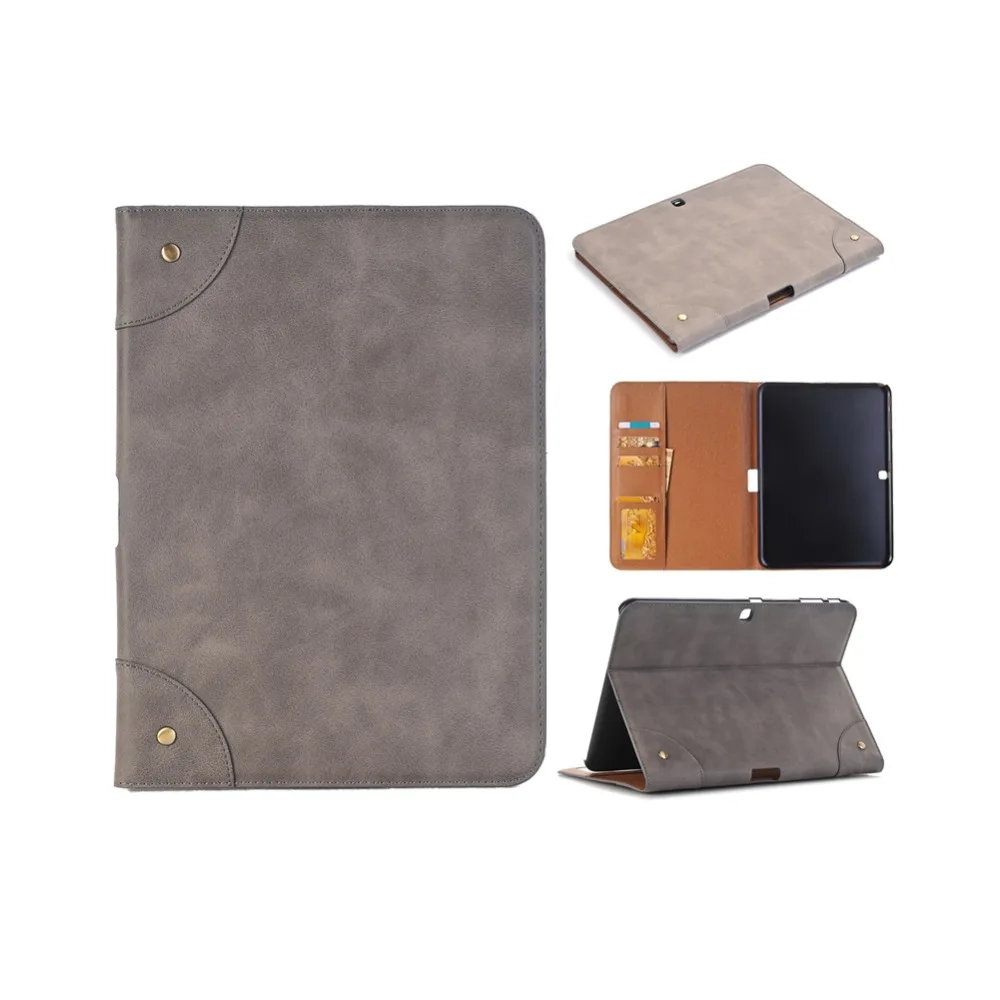 Case For Samsung Galaxy Tab A 10.1 T580 T585 T587 Retro Book PU Leather Business Cover Flip Stand Hybrid Tablet Protective | Компьютеры и