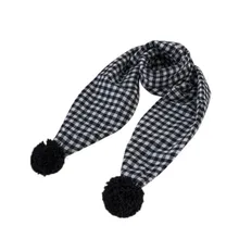 Осенне-зимний милый теплый шарф в полоску детский шарф с помпоном теплый для шеи теплые шарфы для детей аксессуары для одежды j