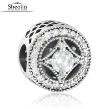 2016 de Otoño de La Vendimia Allure Calado Encanta Granos Con CZ 925 Joyería de Plata Esterlina Adapta Pandora Pulseras y Brazaletes Para Las Mujeres