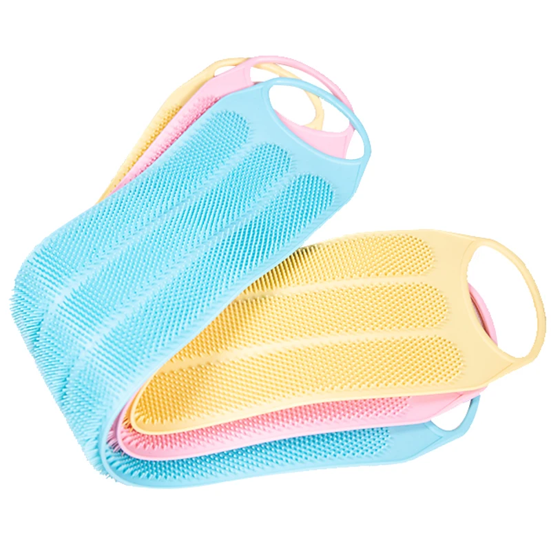Silicon Bath Belt Towel Dual Exfoliating Bath Sponge Body Wash Scrub