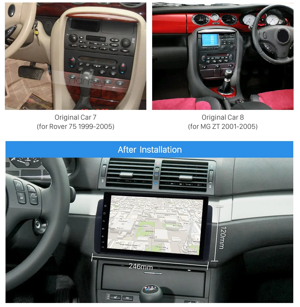 Discount Harfey Android 8.0 9"Car multimedia player GPS navigation For BMW 3 Series M3 E46 316i 318i 320i 323i 325i support Bluetooth 3