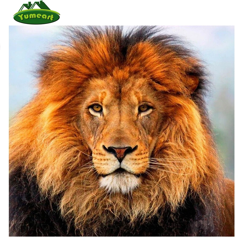 

YUMEART Full Drill Diamond Painting Cross Stitch Diamond Embroidery lion Mosaic Pattern Picture of Rhinestones Home Decor