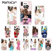 MaiYaCa, семейный мягкий чехол для телефона из ТПУ для мальчика, девочки, принцессы, мамы, папы и ребенка, для iPhone 5, 5Sx, 6, 7, 7 plus, 8, 8 Plus, X, XS, MAX, XR