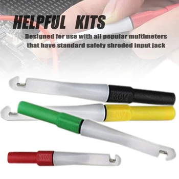 

4pcs 0.7mm Piercing Needle Probe Multimeter Pen Probe Mini Wire Piercer Durable Pin Test Probes Car Repair Test Line Probe Tool