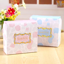 113x113x50 мм синяя и розовая роза квадратная Snak Подарочная коробка для хендмейда бумажная коробка вечерние Favo конфеты, печенье коробка